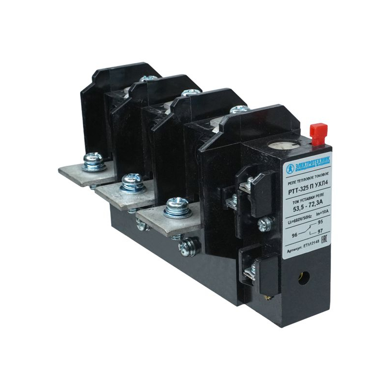 Реле тепл. РТТ-325 П УХЛ4 63А 53.5 - 72 3А 660В/50Гц 1з+1р IP00 Электротехник ET512148