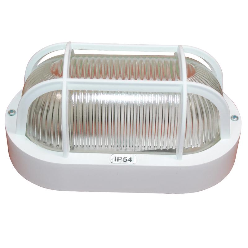 Светильник "Банник" 1402 Овал малый НПП 03-60-022 IP54 с решеткой бел. пласт. ГИ Элетех 1005500884