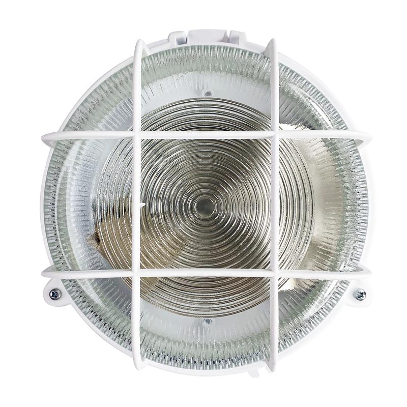 Светильник НПП 03-100-007 "Креа" круг 1х100Вт E27 IP44 корпус с решеткой бел. Элетех 1005500877