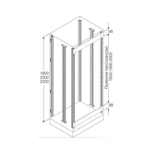 Стойки каркаса(4 шт)+промежуточные(2шт) для установки ячеек H=2200мм