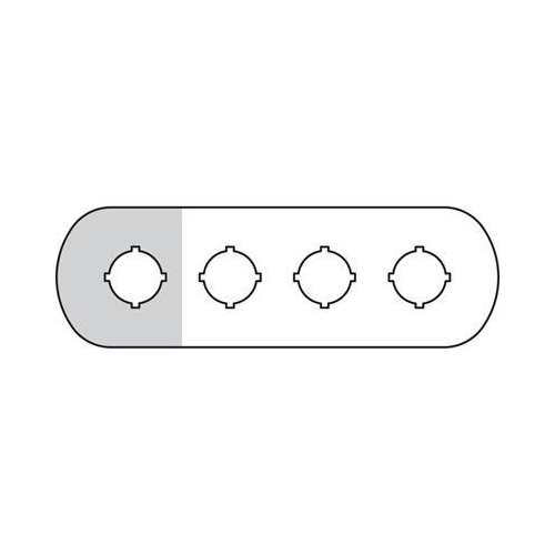 Шильдик MA6-1008 (4 места (1 желт)) для пластикового кнопочного поста