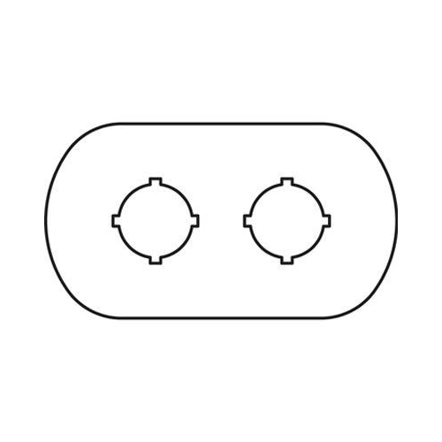 Шильдик MA6-1002 (2 места) для пластикового кнопочного поста