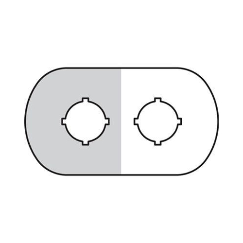 Шильдик MA6-1006 (2 места (1 желт)) для пластикового кнопочного поста