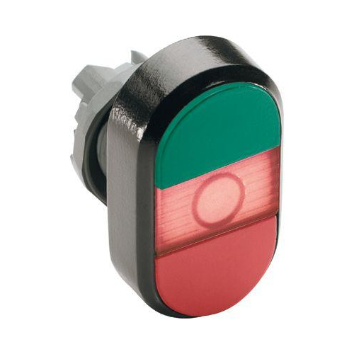 Кнопка двойная MPD3-11R (зеленая/красная) красная линза с текстом (ON/OFF)