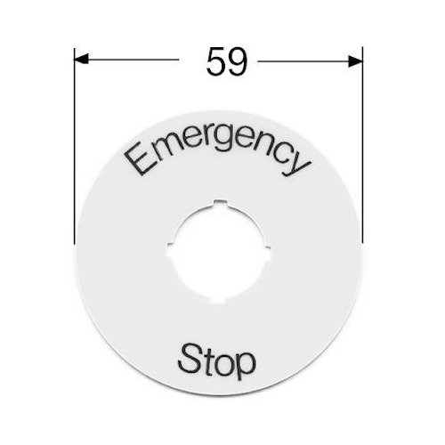 Шильдик MA6-1026 круглый с надписью Emergency Stop