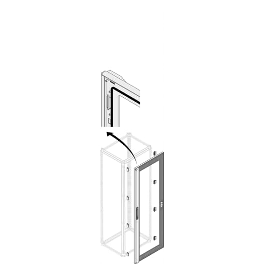 Дверь со стеклом IP40,H=1800 мм W=500 мм