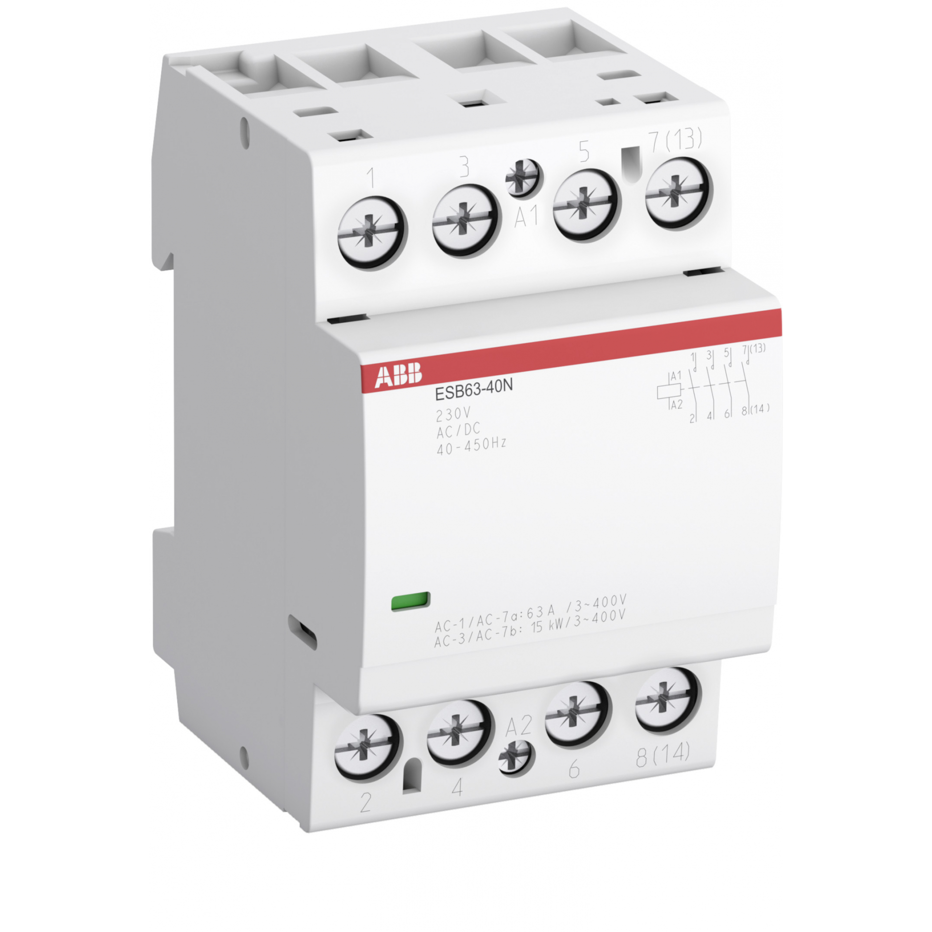 Контактор ESB63-31N-04 модульный (63А АС-1, 3НО+1НЗ), катушка 110В AC/DC