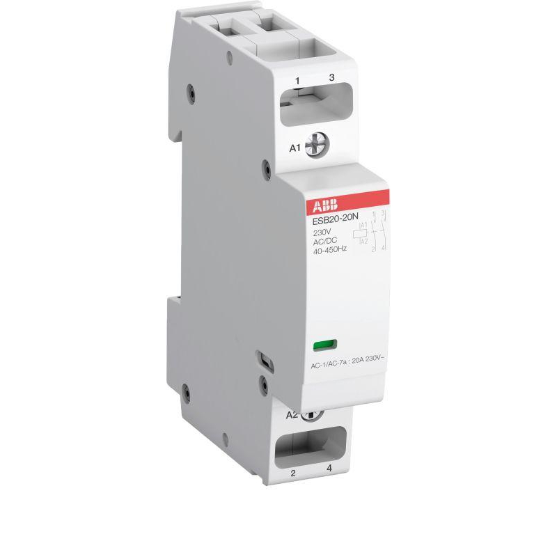Контактор ESB20-02N-04 модульный (20А АС-1, 2НЗ), катушка 110В AC/DC