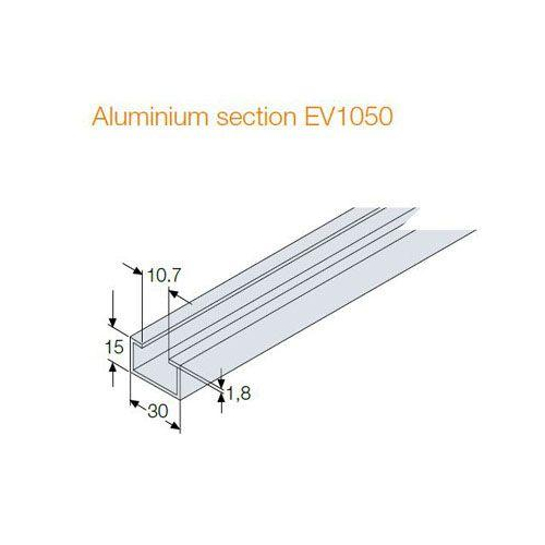 Профиль алюминиевый Ш=2000мм 30x15(10шт)