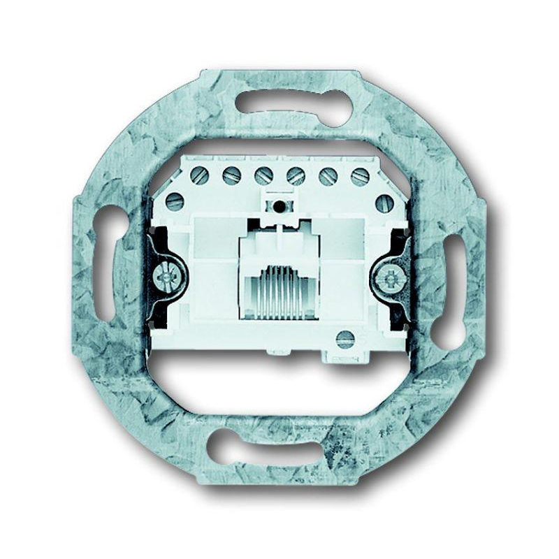 "Механизм 1-постовой телефонной розетки 8 полюсов, RJ 11/12  RJ 45  ISDN, категория 3"