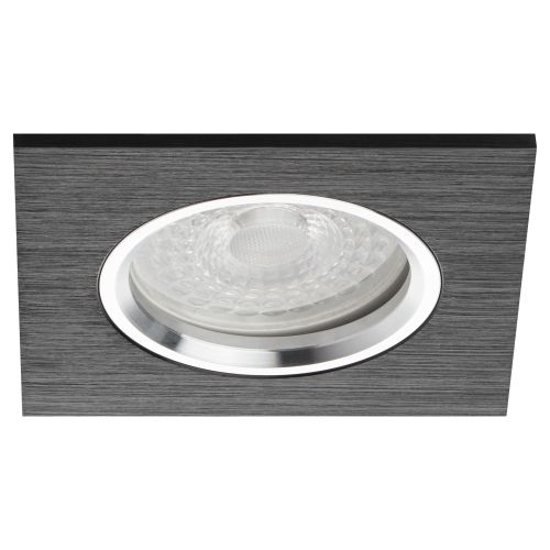 Светильник KL57 SL/BK 50Вт MR16 12В/220В точечный литой алюм. серебр./черн. ЭРА Б0017255