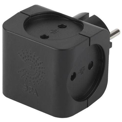 Разветвитель 4-м SP-4-B без заземл. (10/60/2880) черн. ЭРА Б0008207