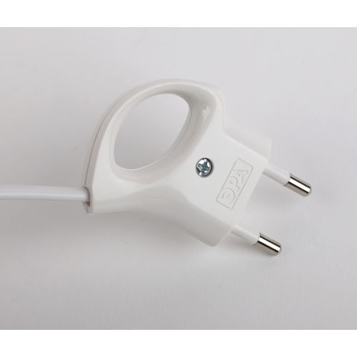 Вилка V1 6А без заземл. с кольцом непрямой ввод (10/200/9600) бел. ЭРА Б0019182