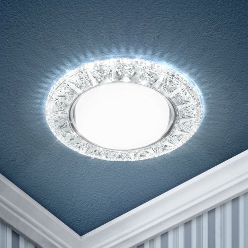 Светильник DK LD22 SL/WH GX53 точечный; декор со светодиодной подсветкой прозр. ЭРА Б0029625