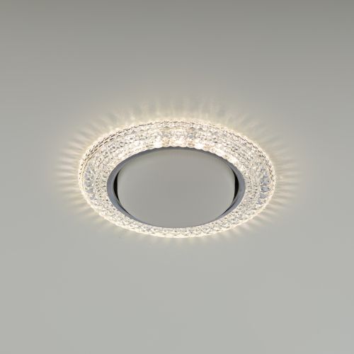 Светильник DK LD26 SL/WH GX53 точечный; декор со светодиодной подсветкой прозр. ЭРА Б0029638