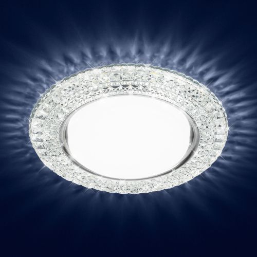 Светильник DK LD26 SL/WH GX53 точечный; декор со светодиодной подсветкой прозр. ЭРА Б0029638