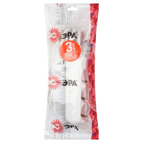 Удлинитель 3х3м с заземл. 16А IP20 U-3e-3m ПВС 3х1 ЭРА Б0028370