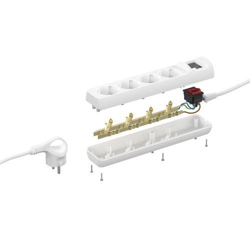 Удлинитель 4х5м с заземл. 16А IP20 с выкл. U-4es-5m ПВС 3х1 ЭРА Б0028380