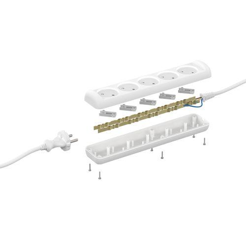 Удлинитель 5х3м без зазeмл. 10А IP20 U-5-3m ПВС 2х1 ЭРА Б0028364