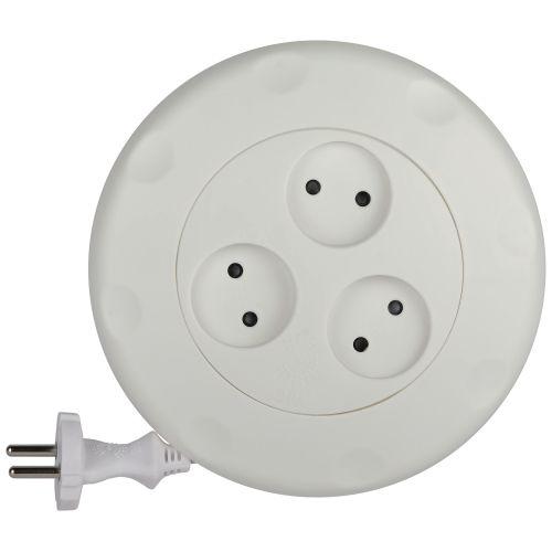 Удлинитель UR-3-3m-W (белый) 3х3м рулетка без заземл. ПВС 2х0.75 ЭРА Б0019038