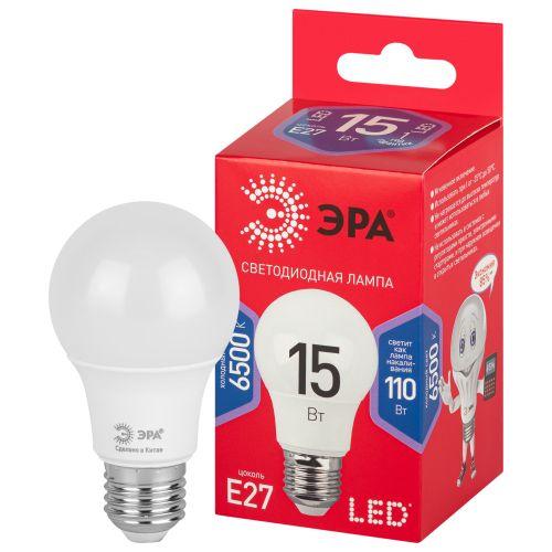 Лампа светодиодная ECO LED A60-15W-865-E27 R (диод груша 15Вт холодн E27) (10/100/1500) ЭРА Б0046357