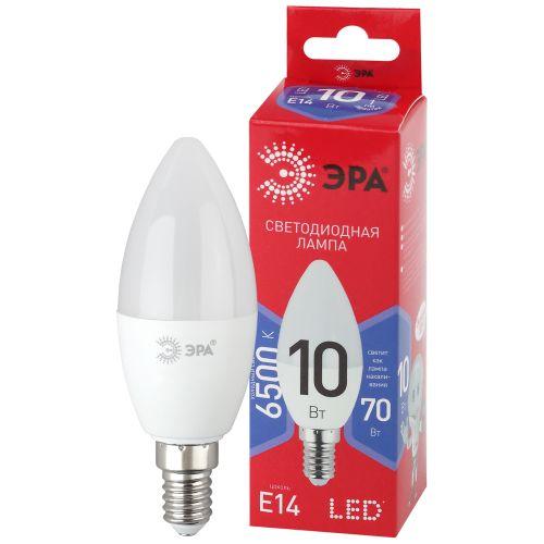 Лампа светодиодная ECO LED B35-10W-865-E14 R (диод свеча 10Вт холодн. E14) (10/100/3500) ЭРА Б0045337