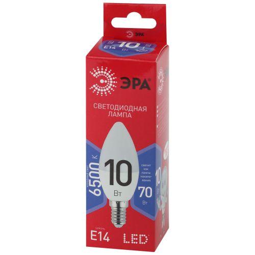Лампа светодиодная ECO LED B35-10W-865-E14 R (диод свеча 10Вт холодн. E14) (10/100/3500) ЭРА Б0045337
