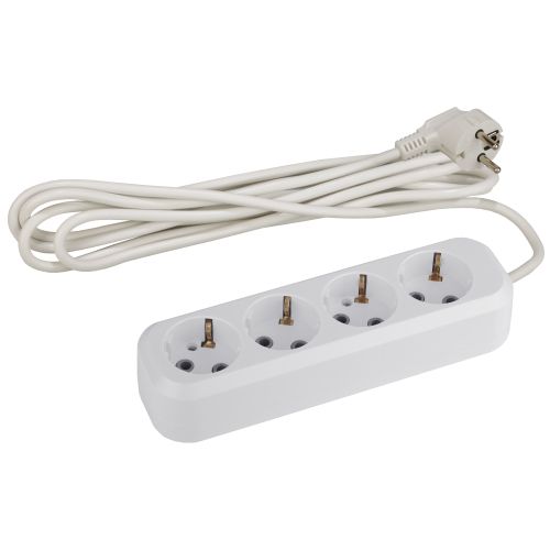 Удлинитель 4х3м с заземл. 10А IP20 UX-4e-3m ПВС 3х0.75 ЭРА Б0038579