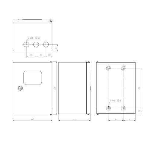 Корпус металлический ЩМПг (окно)-00 290х220х175 IP54 NO_SIMPLE_STM_SHMPg(okno)-00_IP54 ЭРА Б0041659