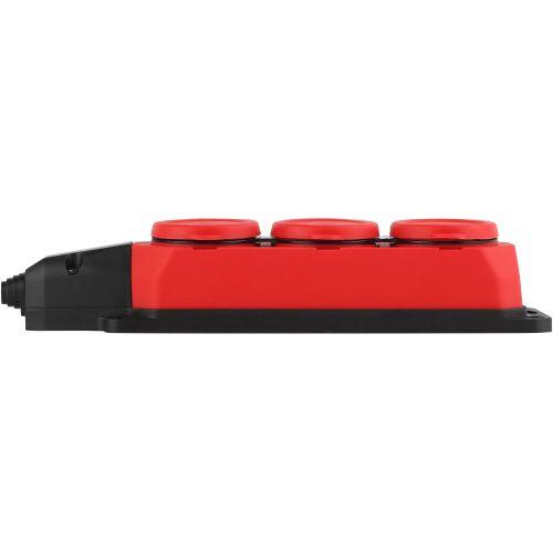 Колодка каучуковая 3-м с заземл. 16А IP44 красн. ЭРА Б0044552