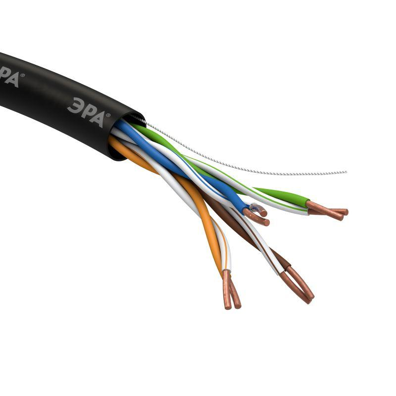 Кабель  UTP 4x2x24 AWG Cat5e CU PE OUTDOOR 305м (м) ЭРА Б0044431