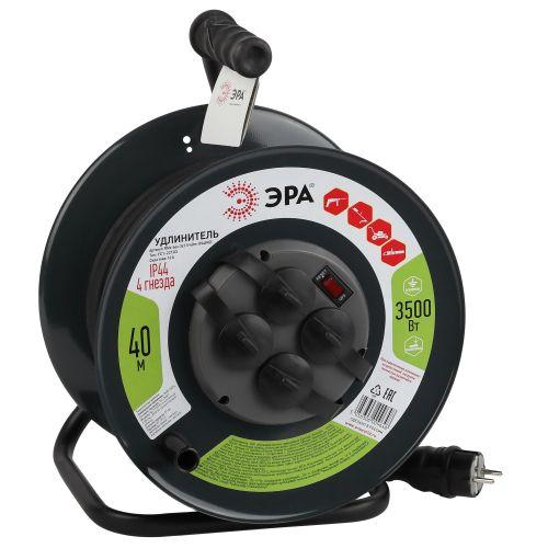 Удлинитель силовой RMx-4es-3x1.5-40m-IP44(KG) на метал. катушке с/з 4гнезда 40м КГ 3х1.5 Эра Б0046848