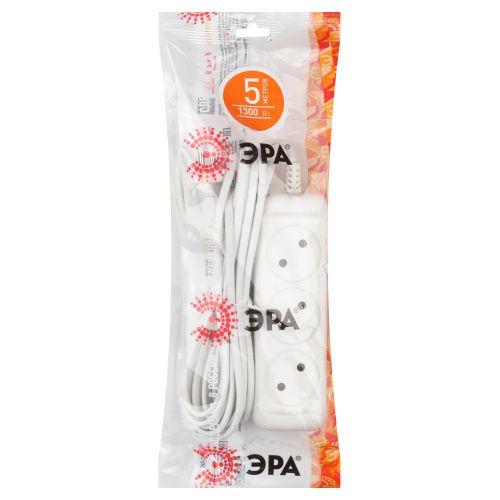 Удлинитель без заземления UX-3-5m 1300Вт 3гнезда 5м (5/20/720) Эра Б0035749