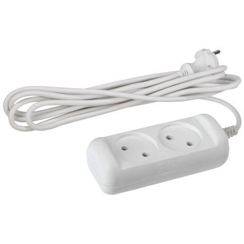 Удлинитель 2х1.5м без зазeмл. 10А IP20 U-2-1.5m ПВС 2х1 ЭРА Б0028359