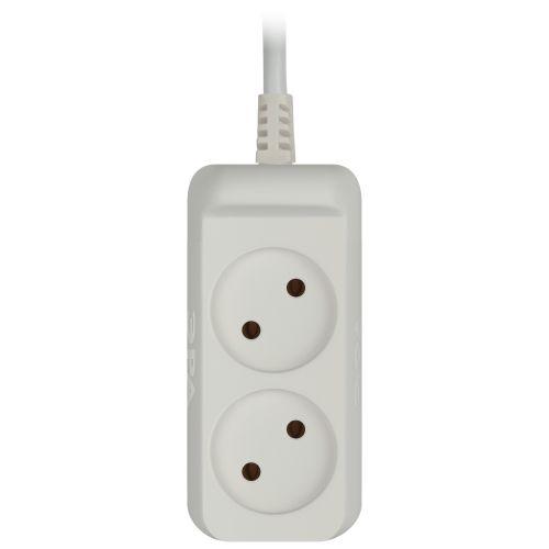 Удлинитель 2х1.5м без зазeмл. 10А IP20 U-2-1.5m ПВС 2х1 ЭРА Б0028359