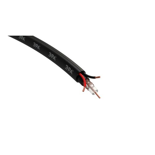 Кабель для аналогового видеонаблюдения ЭРА K-0.5-PE КВК-П-2 +2x0.5 мм кв. чёрный