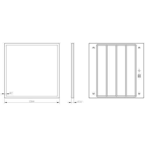 Светильник светодиодный SPO-1-50-6K-M 50Вт 6500K 4500Лм IP40 595x595x25 с равномерной засветкой матовый (Б0053391)