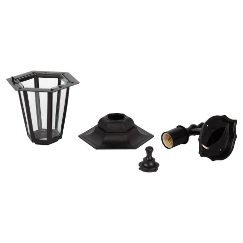 НБУ 06-60-001 , Леда1 настенный шестигранный черный (8/96) ЭРА (Б0048114)