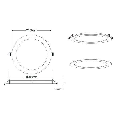 Светильник светодиодный ДВО-24W 4000К 1200Лм d=300мм IP20 круглый (Б0019460)