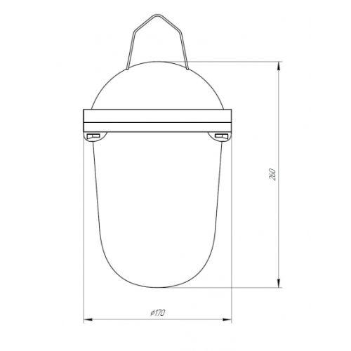 Светильник НСП 41-200-001 без решетки Желудь сталь / стекло IP54 E27 max 200Вт 185х260 белый (Б0052018)