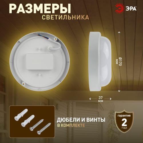 Светильник светодиодный SPB-201-0-40К-015 IP65 15Вт 4000К КРУГ (40/480) ЭРА (Б0047623)