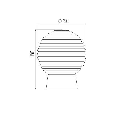 Светильник НБП 01-60-004 с прямым основанием Гранат стекло IP20 E27 max 60Вт D150 шар (Б0052008)