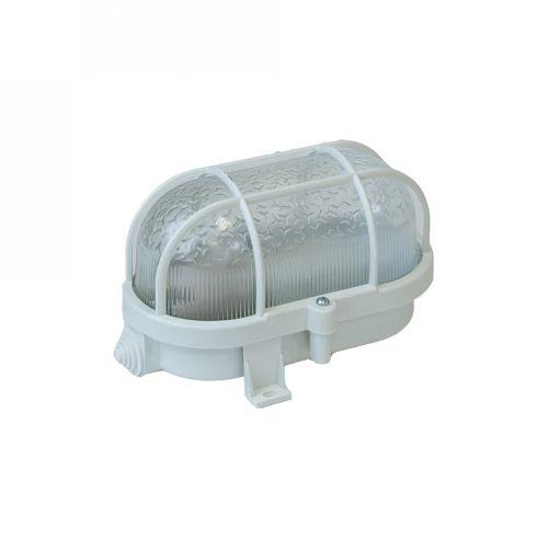 Светильник с решеткой Евро пластик/стекло IP53 E27 max 60Вт 184х115х90 овал белый НБП 01-60-002 ЭРА (Б0052015)