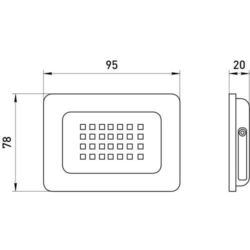 Прожектор светодиодный уличный LPR-023-0-65K-020 20Вт 6500K 1600Лм 103х99х235 (Б0052022)