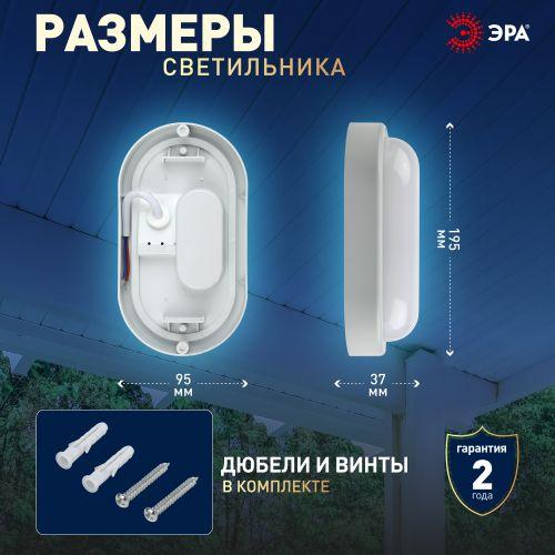 Светильник светодиодный SPB-202-0-65K-012 IP65 12Вт 6500К ОВАЛ ЭРА (Б0047622)