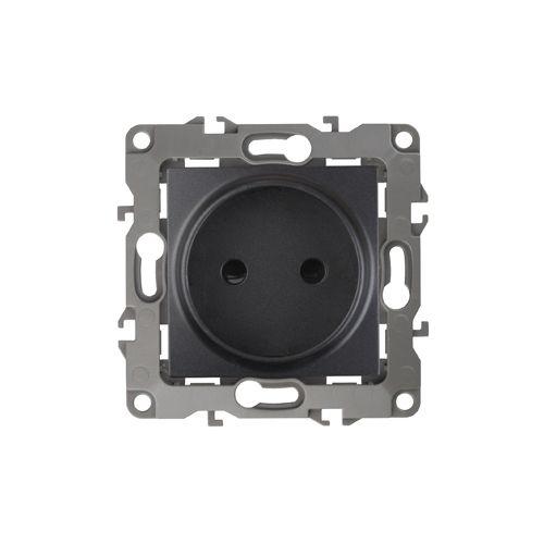 Розетка 2P, 16A-250В, Эра12, антрацит, 12-2105-05 (Б0018258)