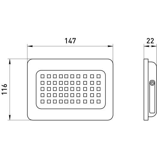 Прожектор светодиодный уличный LPR-023-0-40K-050 50Вт 4000K 4000Лм 150х145х24 ЭРА (Б0052032)