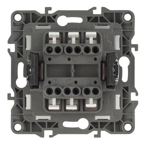 Выключатель двойной, 10АХ-250В, Эра12, слоновая кость,12-1104-02 (Б0014646)