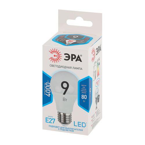 Лампа светодиодная A60-9W-840-E27 грушевидная 720лм ЭРА Б0032247