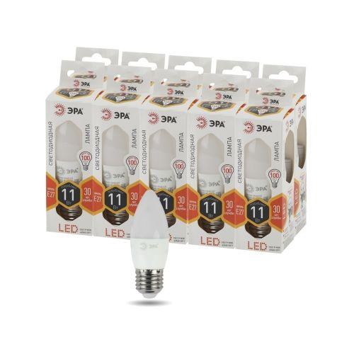 Лампа светодиодная B35-11W-827-E27 свеча 880лм ЭРА Б0032981
